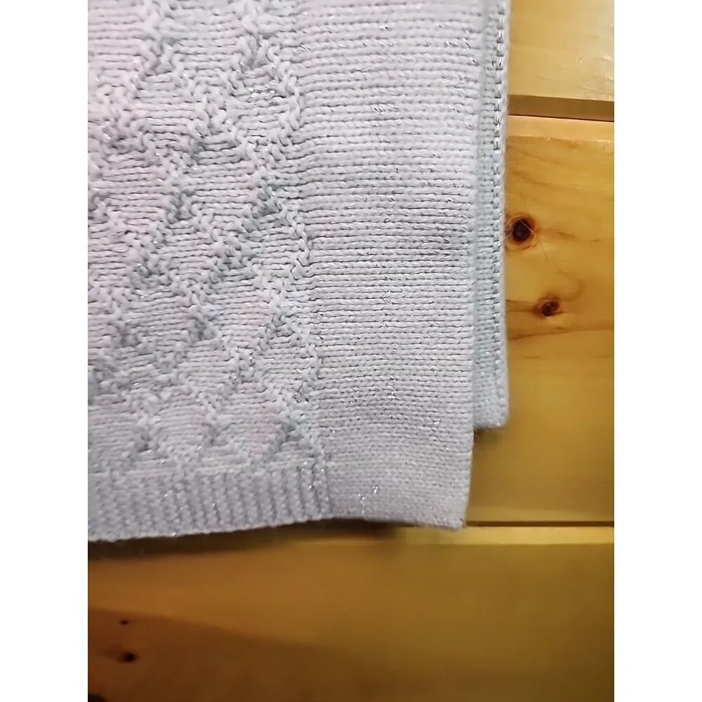 Just Born Sparkle 40x30 Sweater Knit Stroller Blanket, Gray/Silver Baby Shower